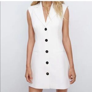 White mini vest dress